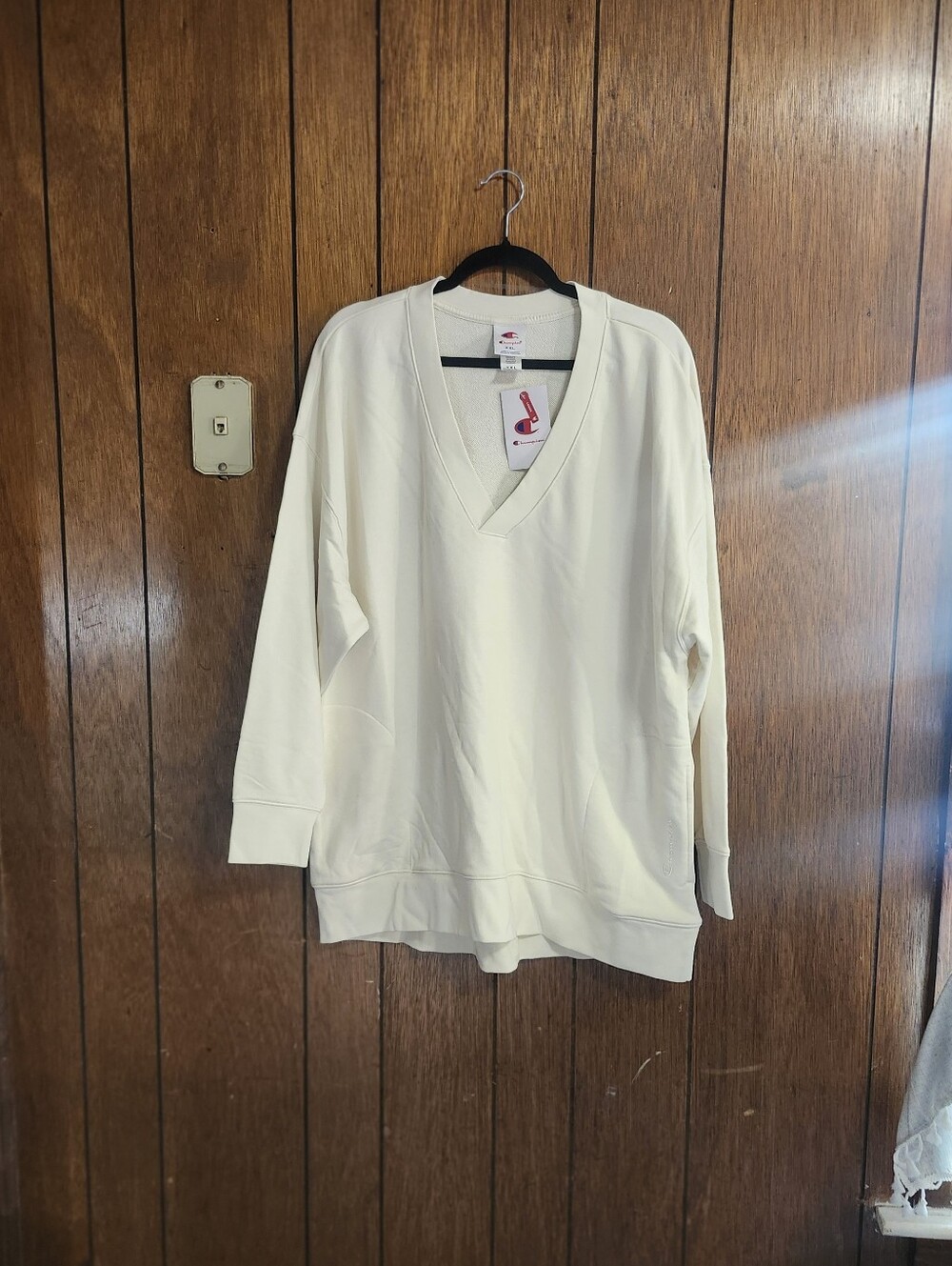 Champion Gameday Deep V Tunic Pullover XXL Cream NWT Athleisure - Picture 2 of 6